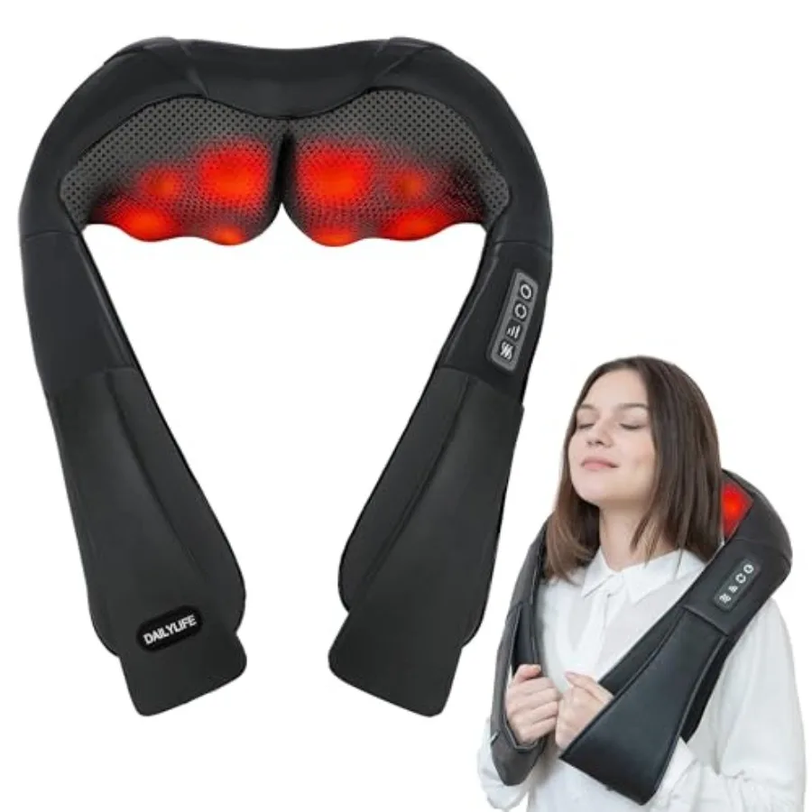 

Electric Shiatsu Neck and Back Massager with Heat for Deep Kneading Relief of Neck Pain Shoulder Tension Lower Back Leg and Foo