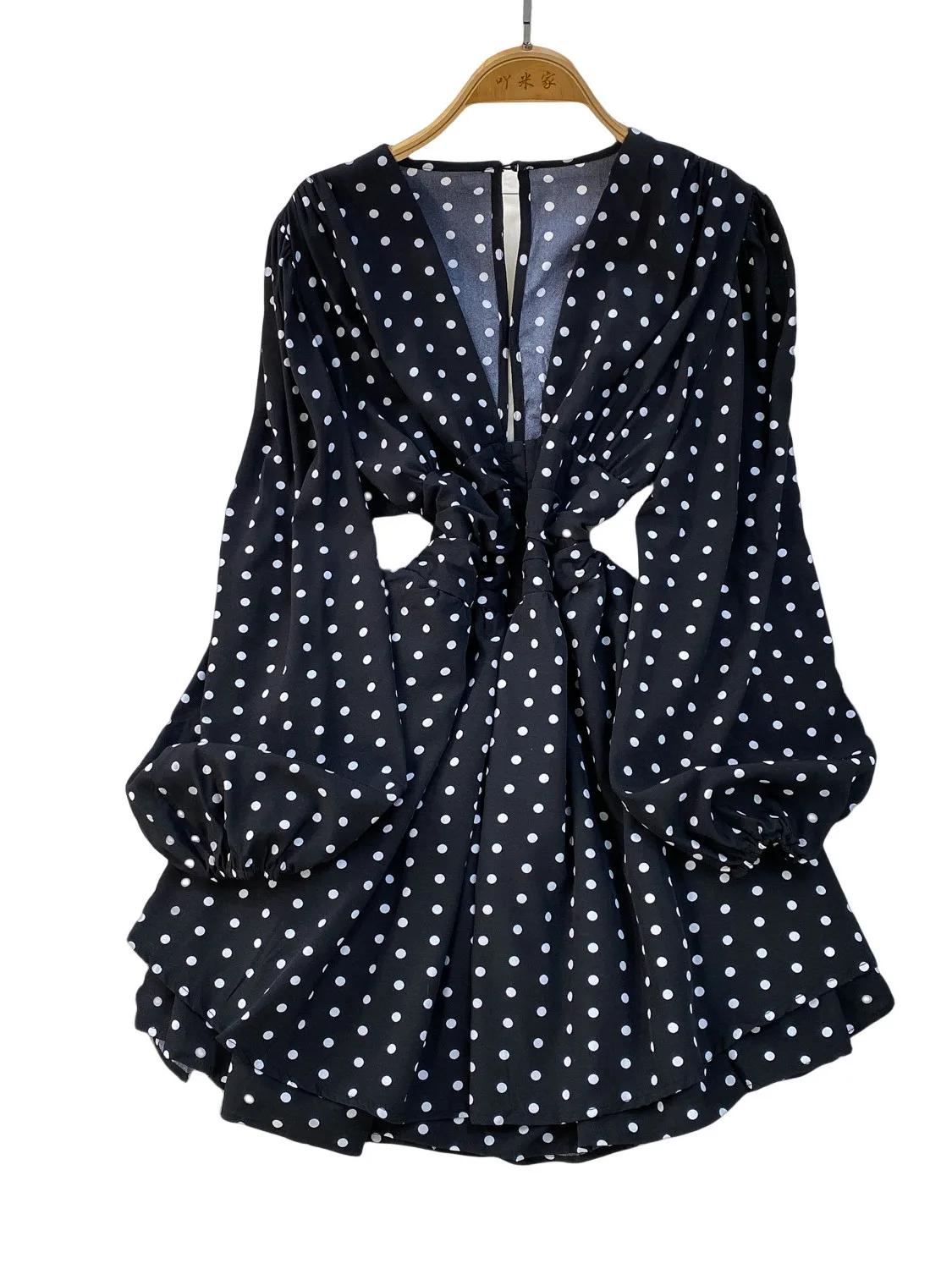 تنورة مثيرة من Vaion Sle V-Ne Lantern Sve Dr للسيدات للخريف منقط بخصر مطوي وتنورة ميدي Dr على شكل حرف a