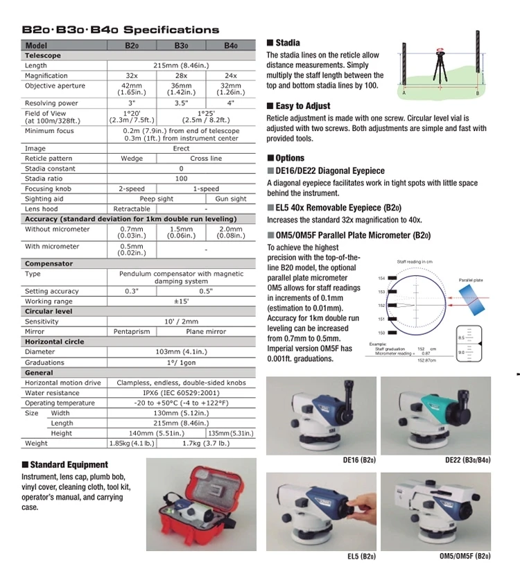 High Precision Level Gance B30 Auto Level Topography Equipment Level Survey