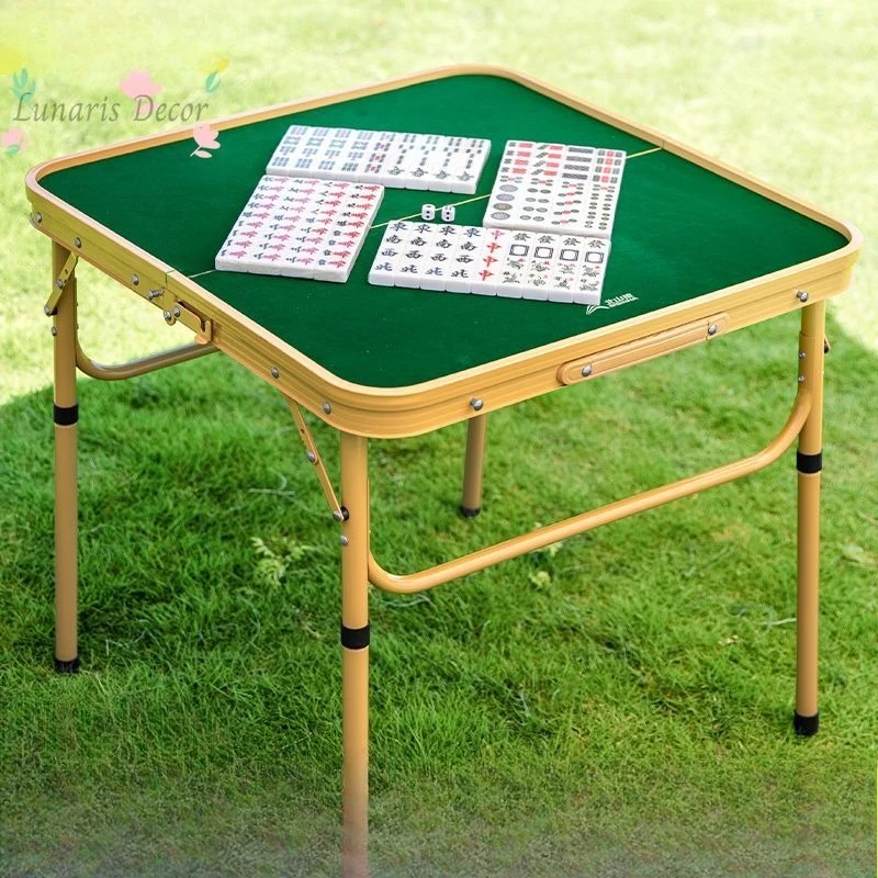 Outdoor mahjong table folding portable camping table dual-purpose household dormitory mini four-person set