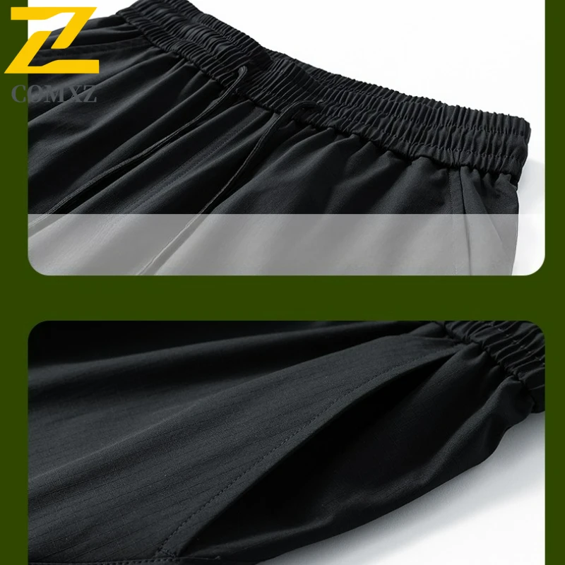 Trendy Men's Cargo Pants New Autumn Adjustable Drawcord Waist Soft Trousers Trail Camping Relaxed Outdoor Utility Workwear Pants
