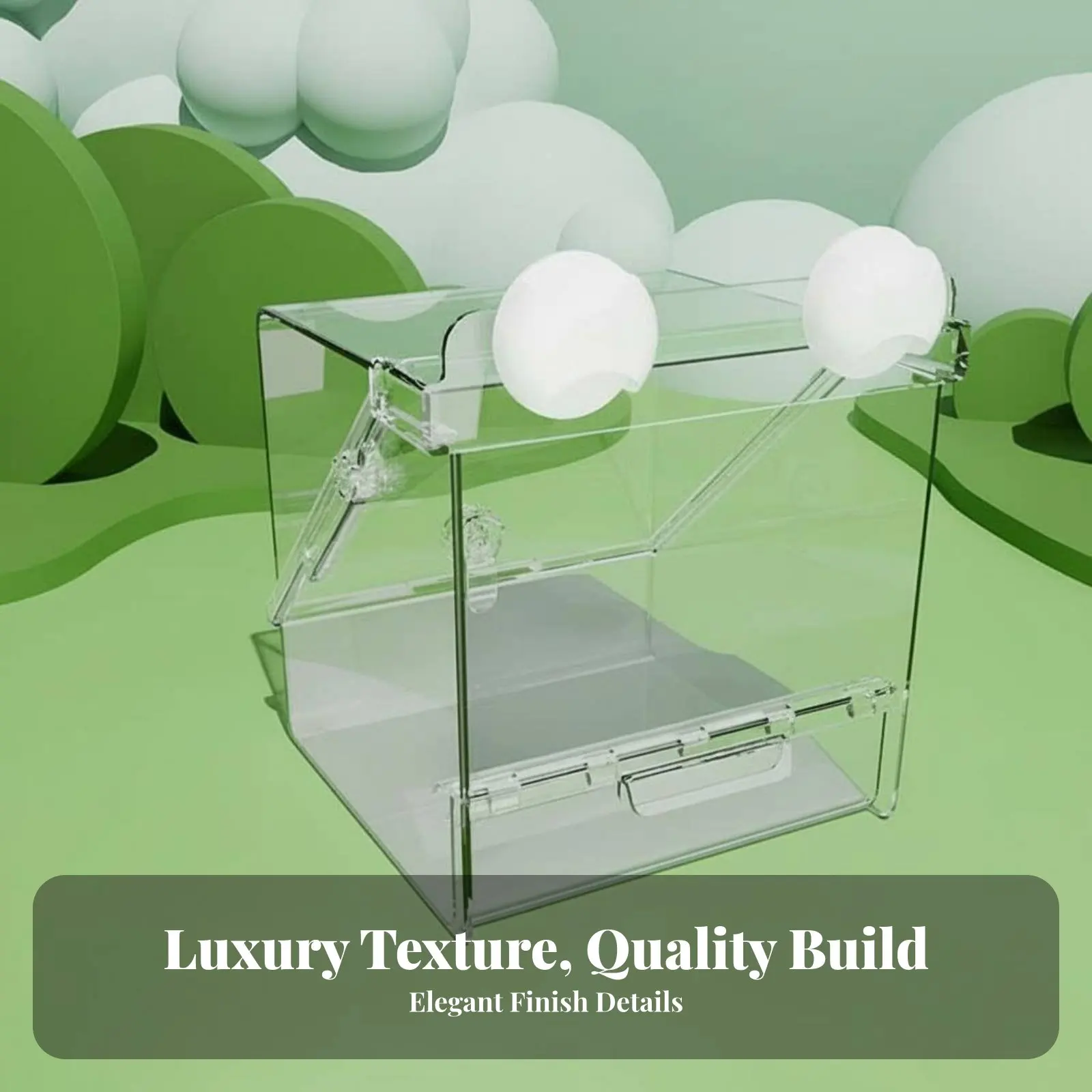 Bebedouro e Banheira Multifuncional para Pássaros, Caixa de Banho Anti-Spray para Papagaios, Casa de Banho Transparente para Papagaios, Uso Multiuso