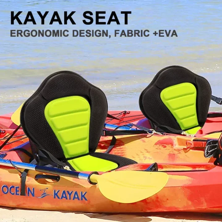 

Surfboard Canoe Rafting Boat Kayak Cushion Seat Adjustable Buckle EVA Backrest Breathable Oxford Cloth High Density Sponge Inner