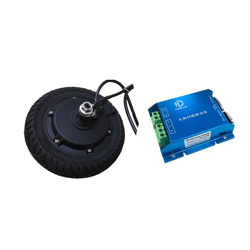 Cheap price 8inch 48v 400w gearless robotic hub servo motor with servo driver