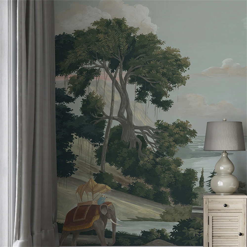 Custom Southeast Animal Elephant Wallpaper wall stickers Modern Background 3D Wall paper Hotel room decor house home decoration