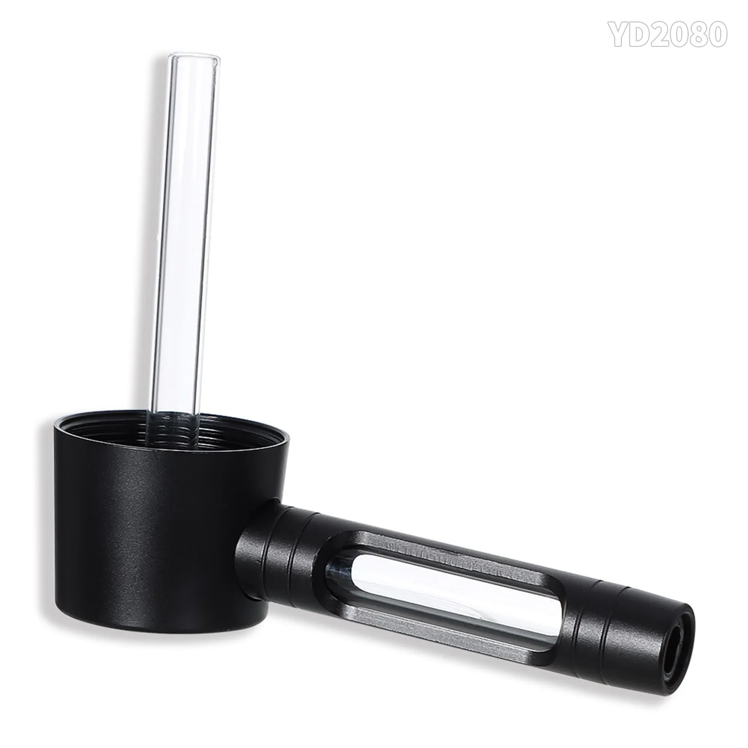 155mm Dry Burning Grass Smoking Pipe Portable Aluminum Alloy&Glass Tobacco Pipes Hookah Shisha Pipa Smoking Accessories