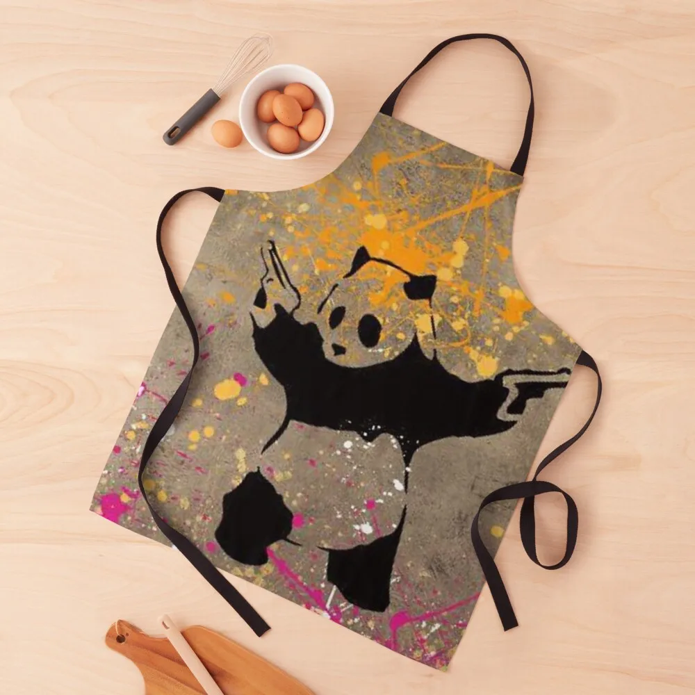 

Panda with Guns by Banksy Apron esthetician chefs Dress cookings for women Apron