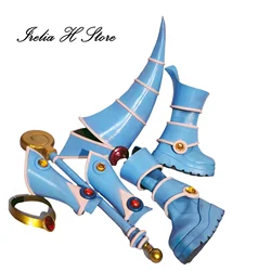 Irelia H Customized dark magician girl from yu gi oh Anime Cosplay Costume hat boots wand