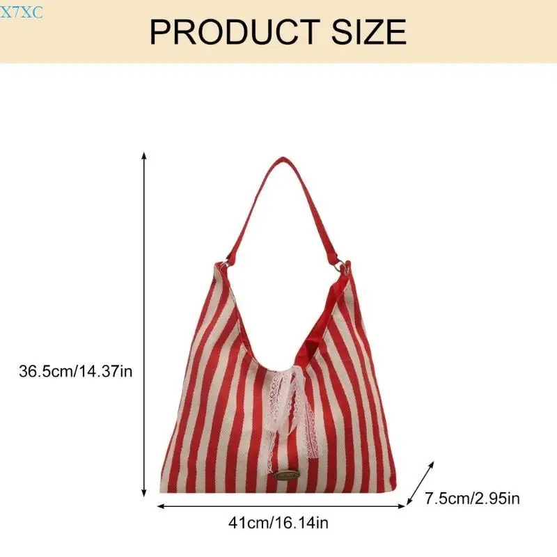 X7XC bolso mano para mujer, elegante bolso para axila, bolso hombro a rayas, bolso sencillo para ir trabajo, bolso para