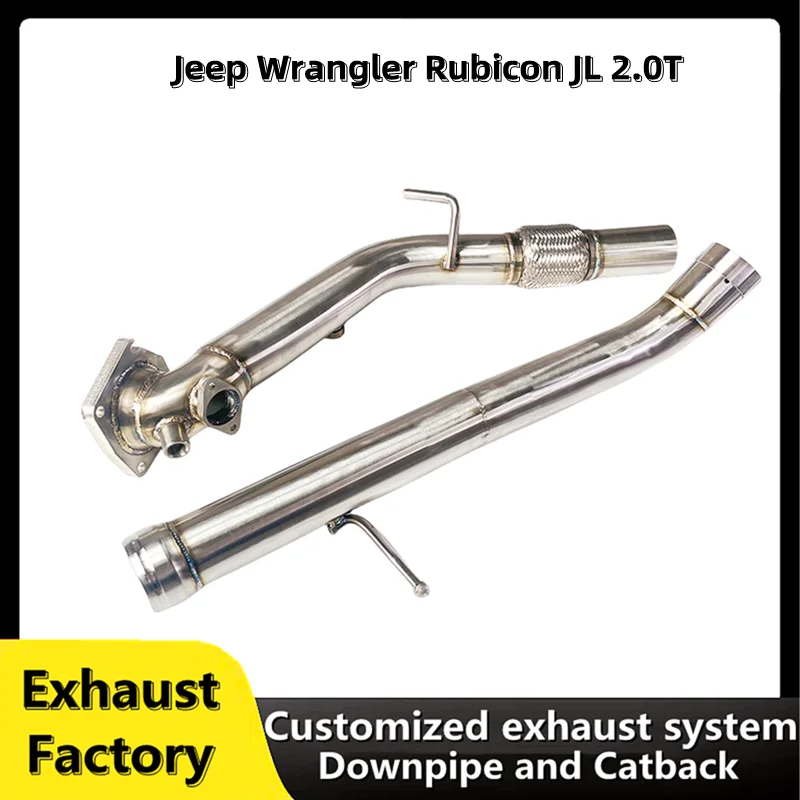 For Jeep Wrangler Rubicon JL 2.0T stainless steel head section With Heat shield high flow performance exhaust downpipe