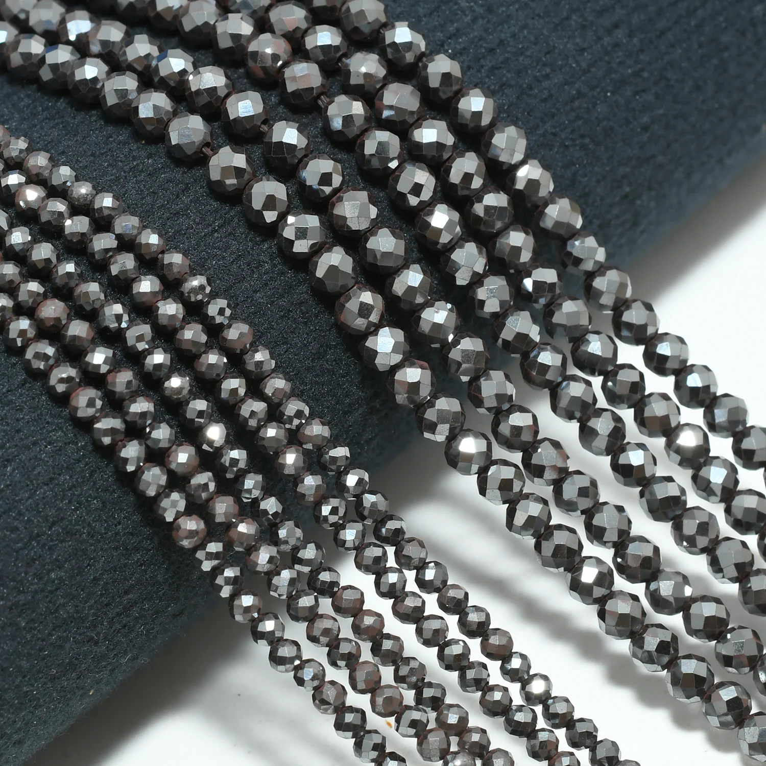 Natural Genuine Hematite Faceted Round Beads 2.3mm/3.5mm, Not Imitation Material