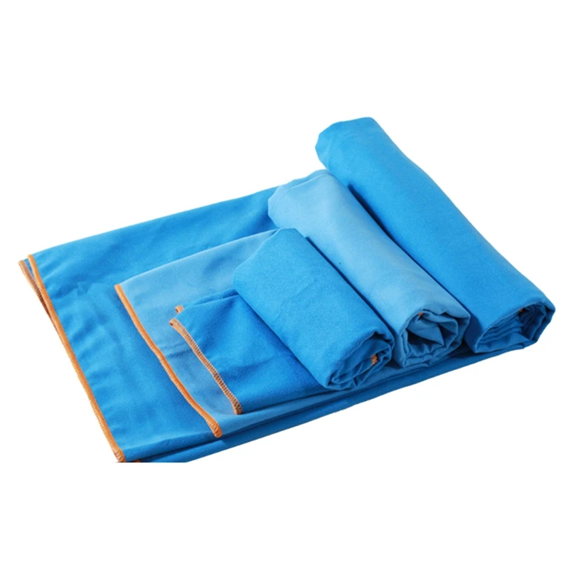 3 Size Pack Of Portable Microfiber Travel Towels Bag Solid Color Double Sided Velvet Sports Towel