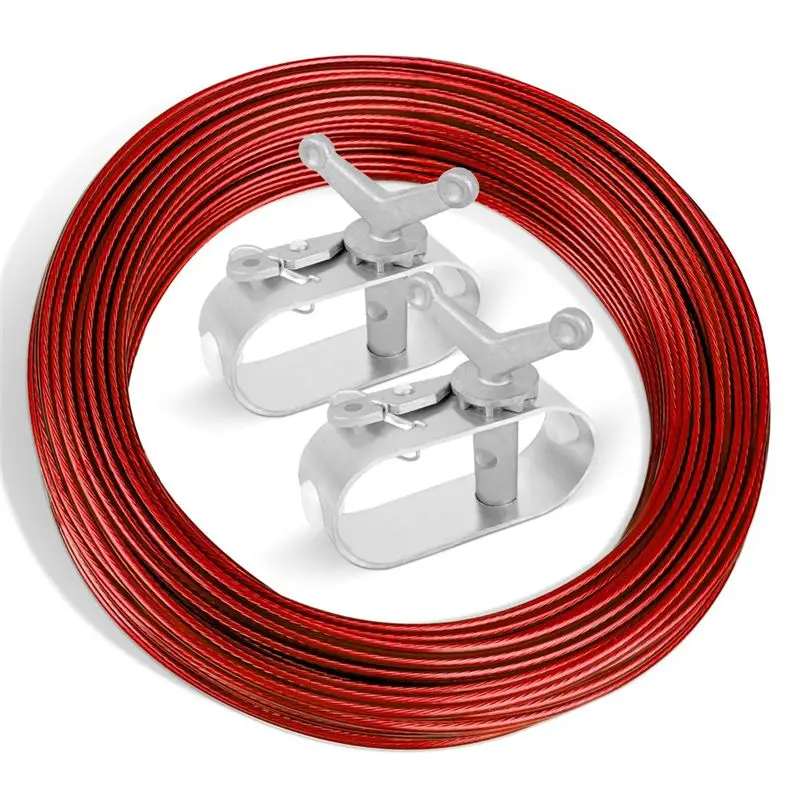 A02M-100Ft Pool Cover Cable & 2 Winch Suitable For Above Ground Swimming Pool For Securing Above Ground Swimming Pool Covers
