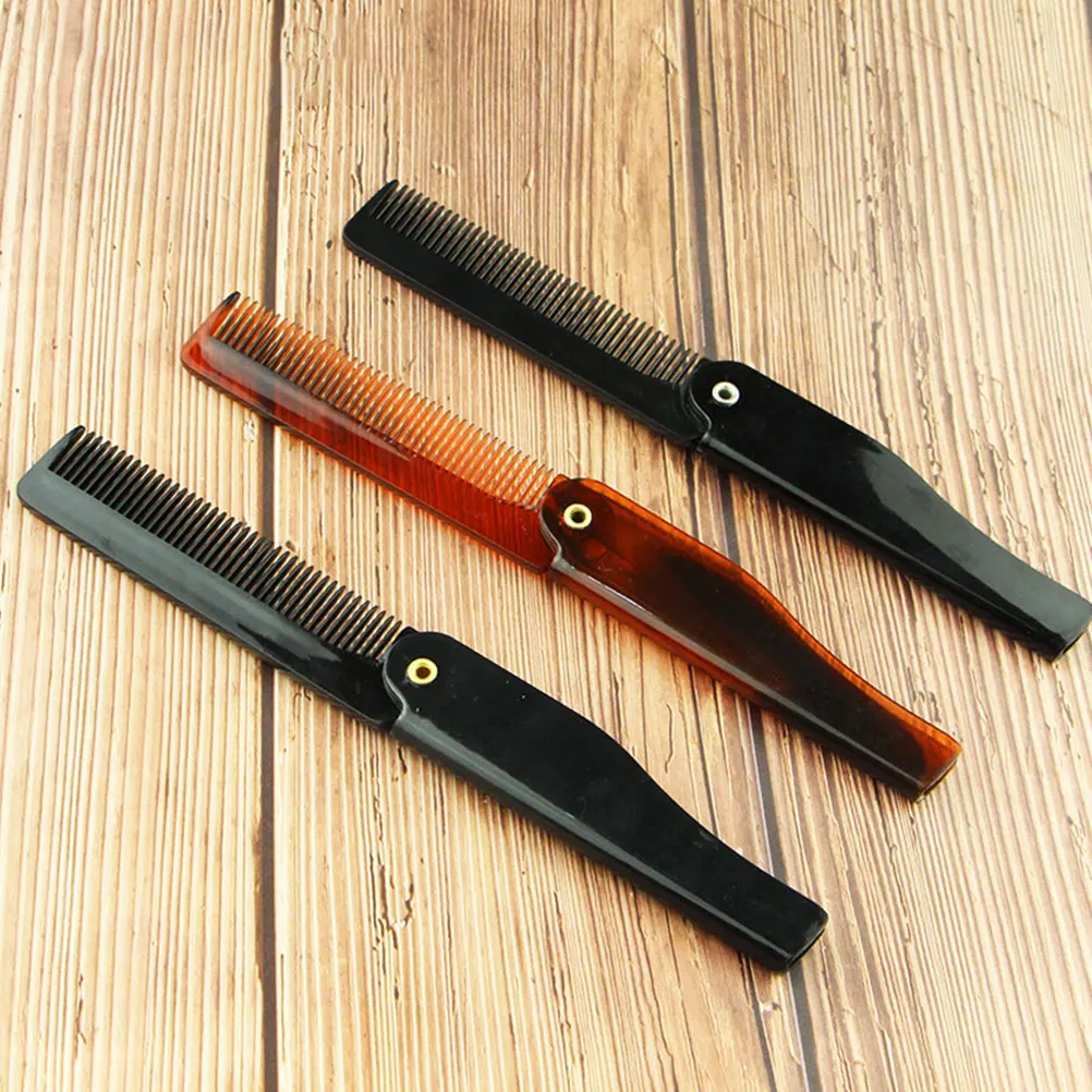 

4pcs Portable Folding Comb for Men Oil Hair Styling Beard Travel Foldable Smooth Anti Static Durability Gift Plastic