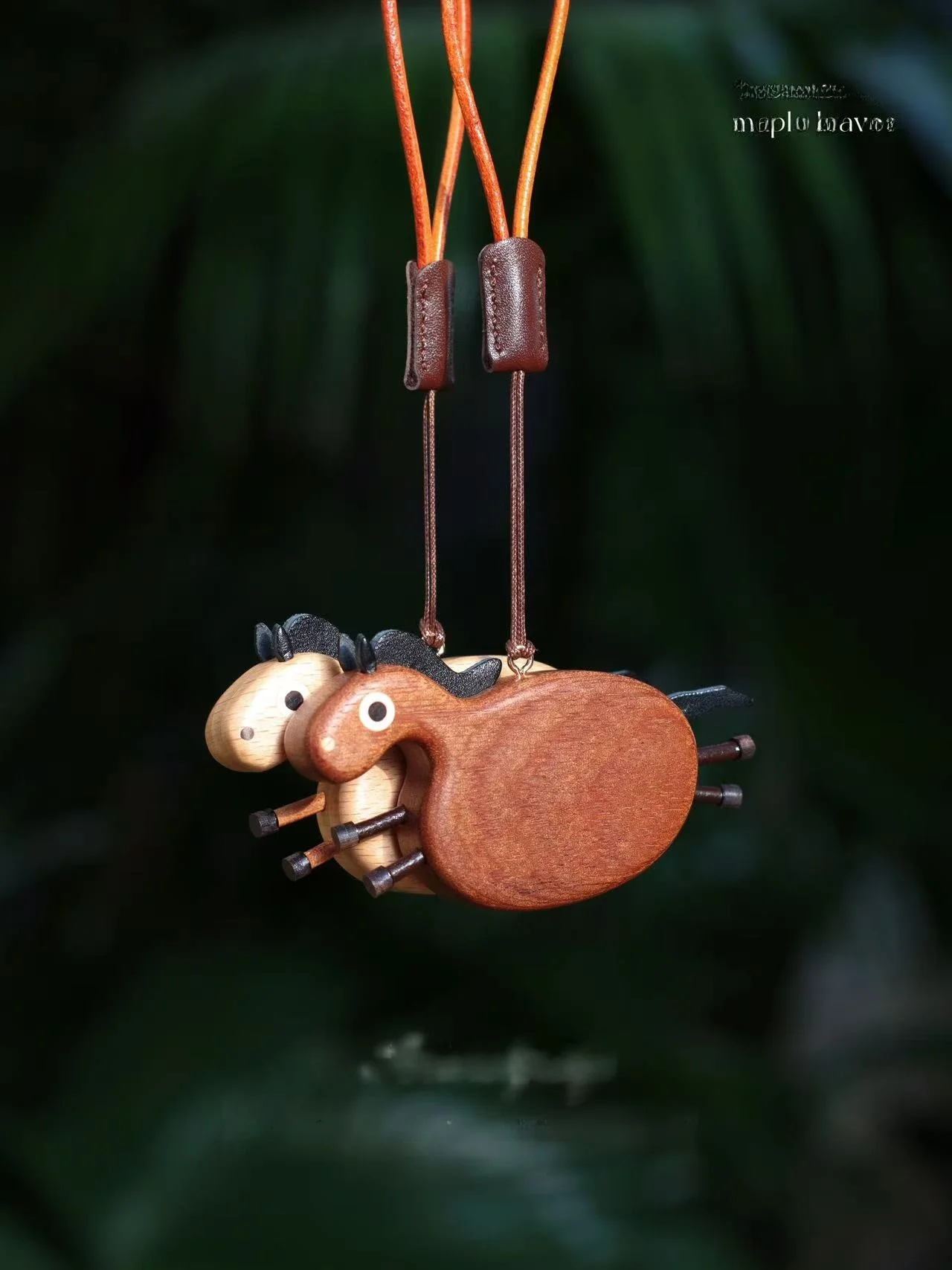 Colgante de Pony de Madera Real, Decoración, Regalo para Amigos y Parejas, para el Año del Caballo, Adornos de Pony de Dibujo...