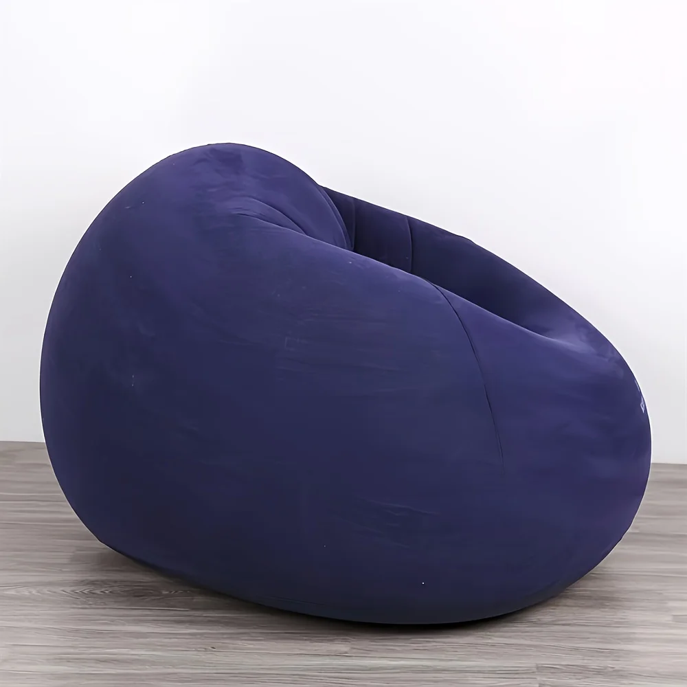 Inflatable Lazy Chair Portable Foldable Single Sofa with Soft Fleece No Assembly Indoor Outdoor Use image 2