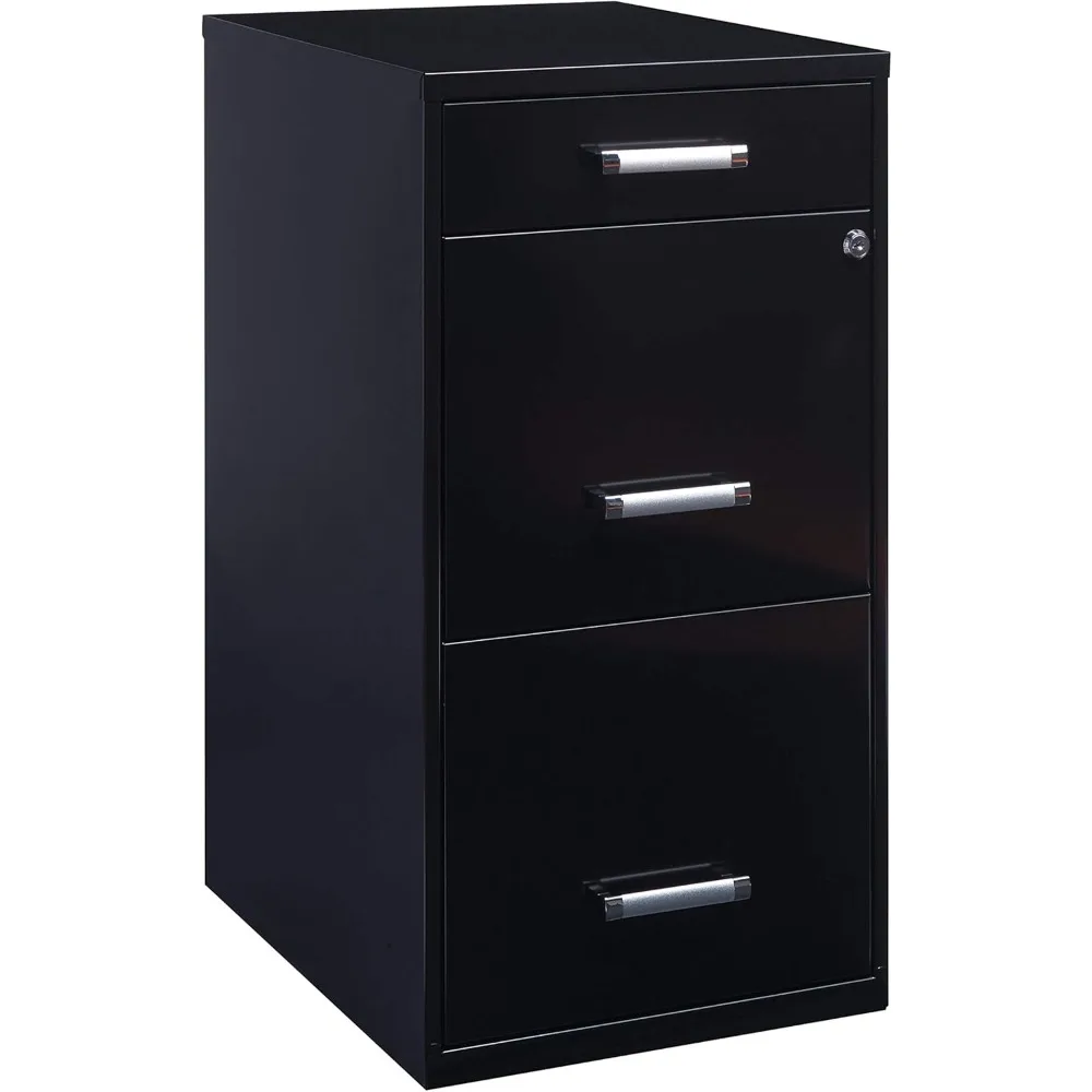 

File Cabinets 3 Letter Width Pencil Drawer SOHO Vertical File Cabinet, Black