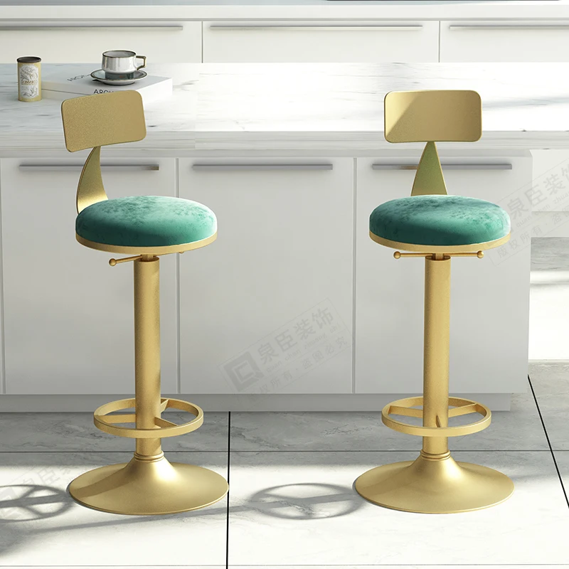 

Barstool Adjustable Bar Chair Swivel High Velvet Makeup Artist Bar Stool Lounge Minimalist Sillas Para Comedor Home Furniture