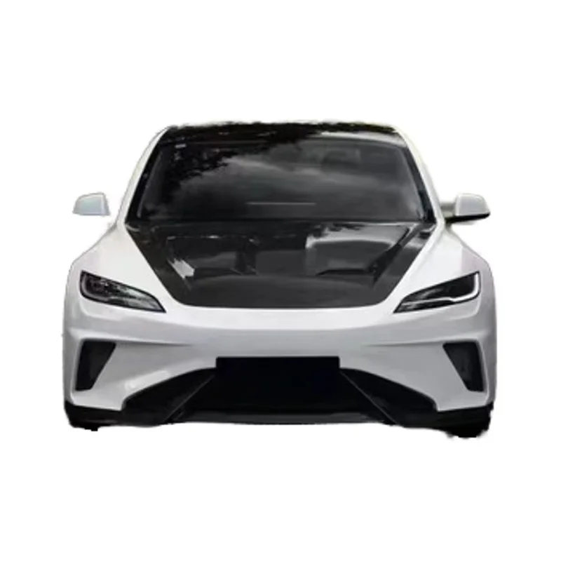 High Quality RT Style Carbon Fiber Body Kit Fit For 2023+ Model 3 Sedan Front Bumper Side Skirt Diffuser Spoiler Hood Upgrade