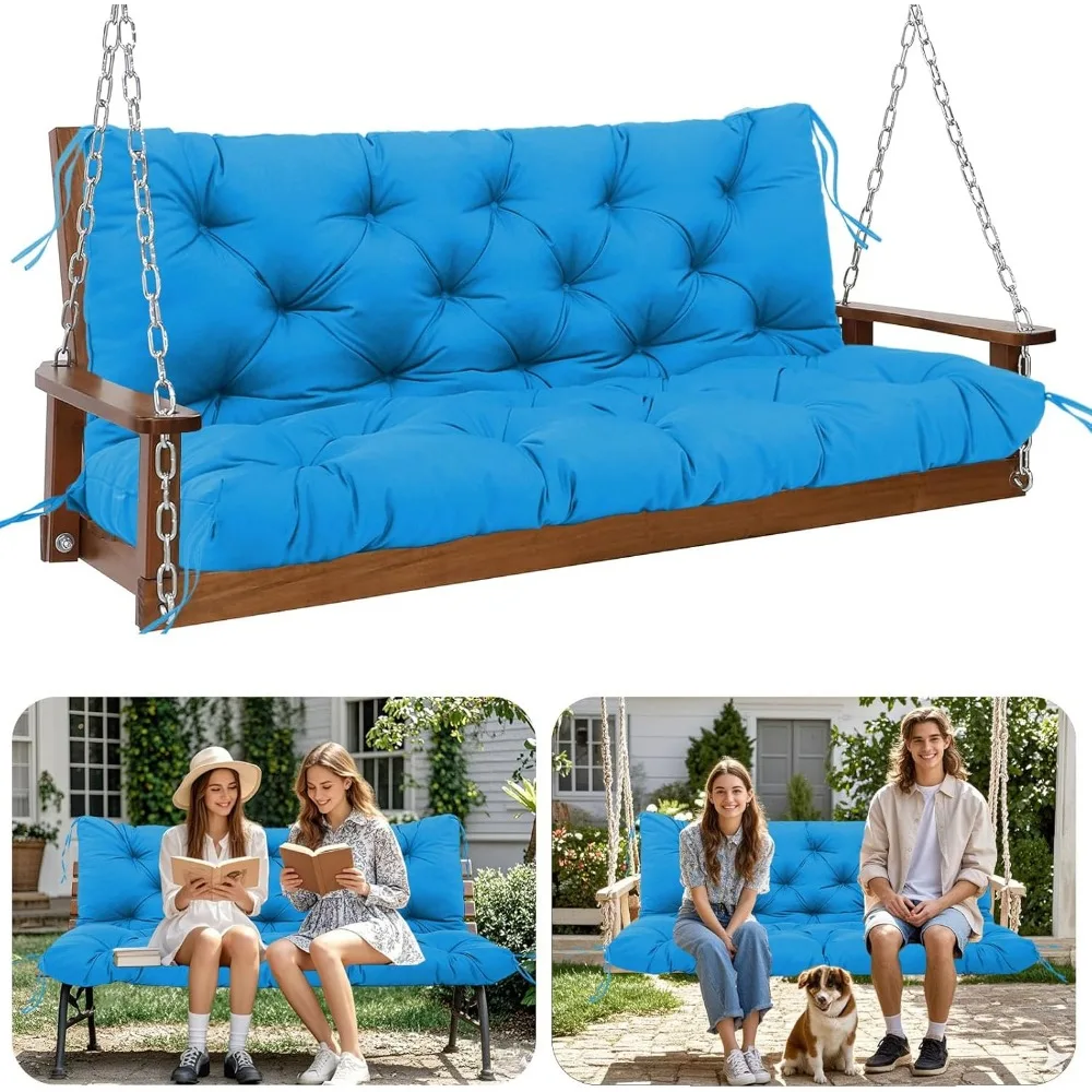 

Премиум 5-дюймовые толстые водонепроницаемые подушки для качелей на открытом воздухе, прочные, сменные 2-3 сиденья подушки для качелей на крыльце со спинкой и галстуками B