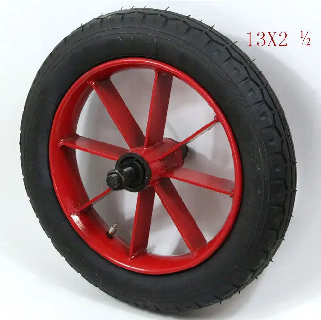 10-Inch slot car inflatable wheel pull car 14-inch solid tire two-wheel connecting shaft trolley wheel caster universal wheel