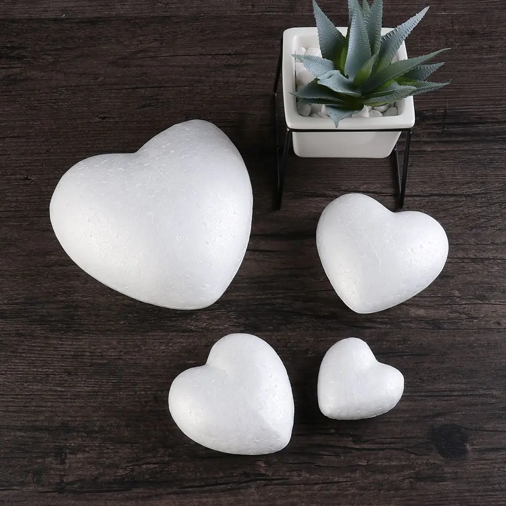 4/6/8.5/10/15cm New Heart Foam Mould White Craft Balls Modelling Polystyrene Wedding Decor DIY Ball Toys Party Decor