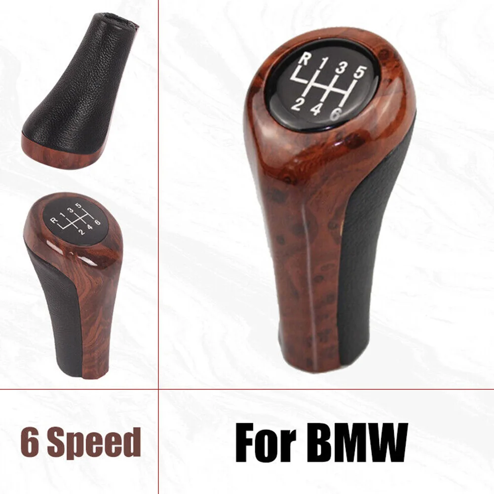Manual Gear Shift Knob with Wood Leather Design Compatible with For BMW 1 Series F20 F21 3 Series F30 F31 F34 Manual