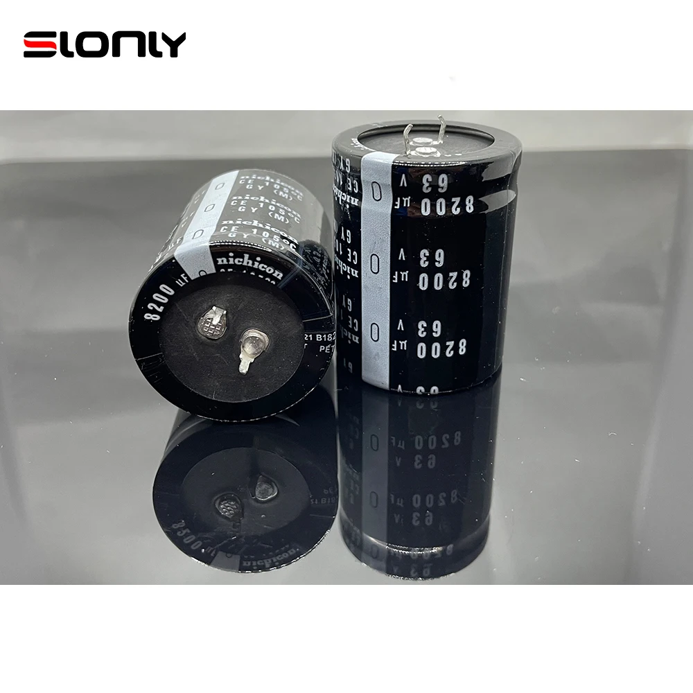 One Pair Nichicon 63V 8200UF 30x45mm 30x50mm 35x35mm 35x40mm 35x45mm 35x50mm Pitch 10mm Audio Fever Electrolytic Capacitors