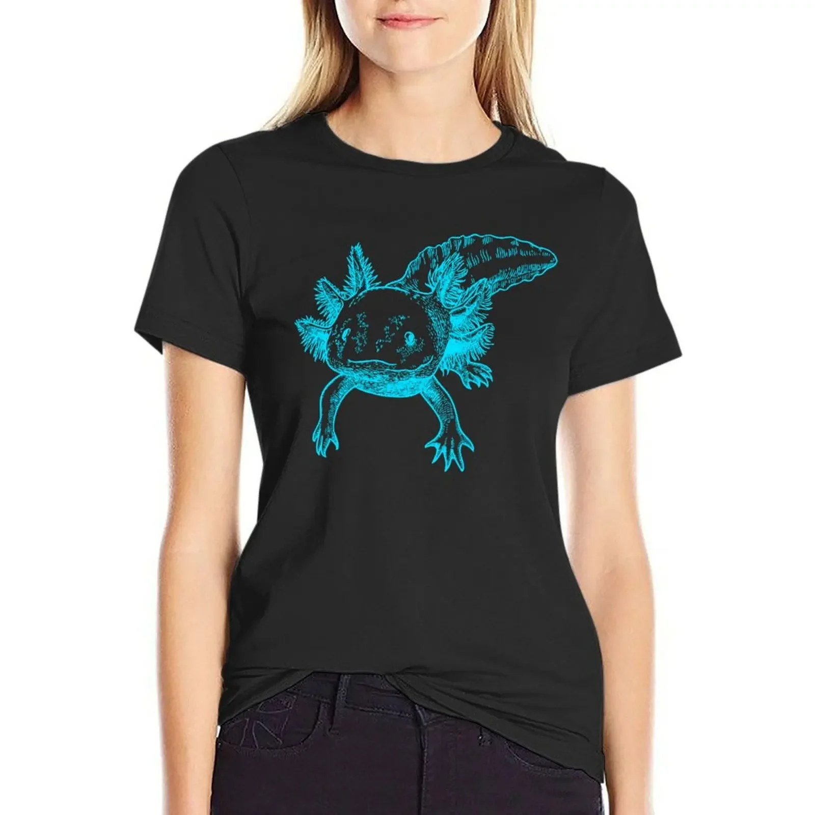 

Axolotl T-Shirt customs design your own funny shirts graphic tees Female clothing white t-shirt dress for Women sexy