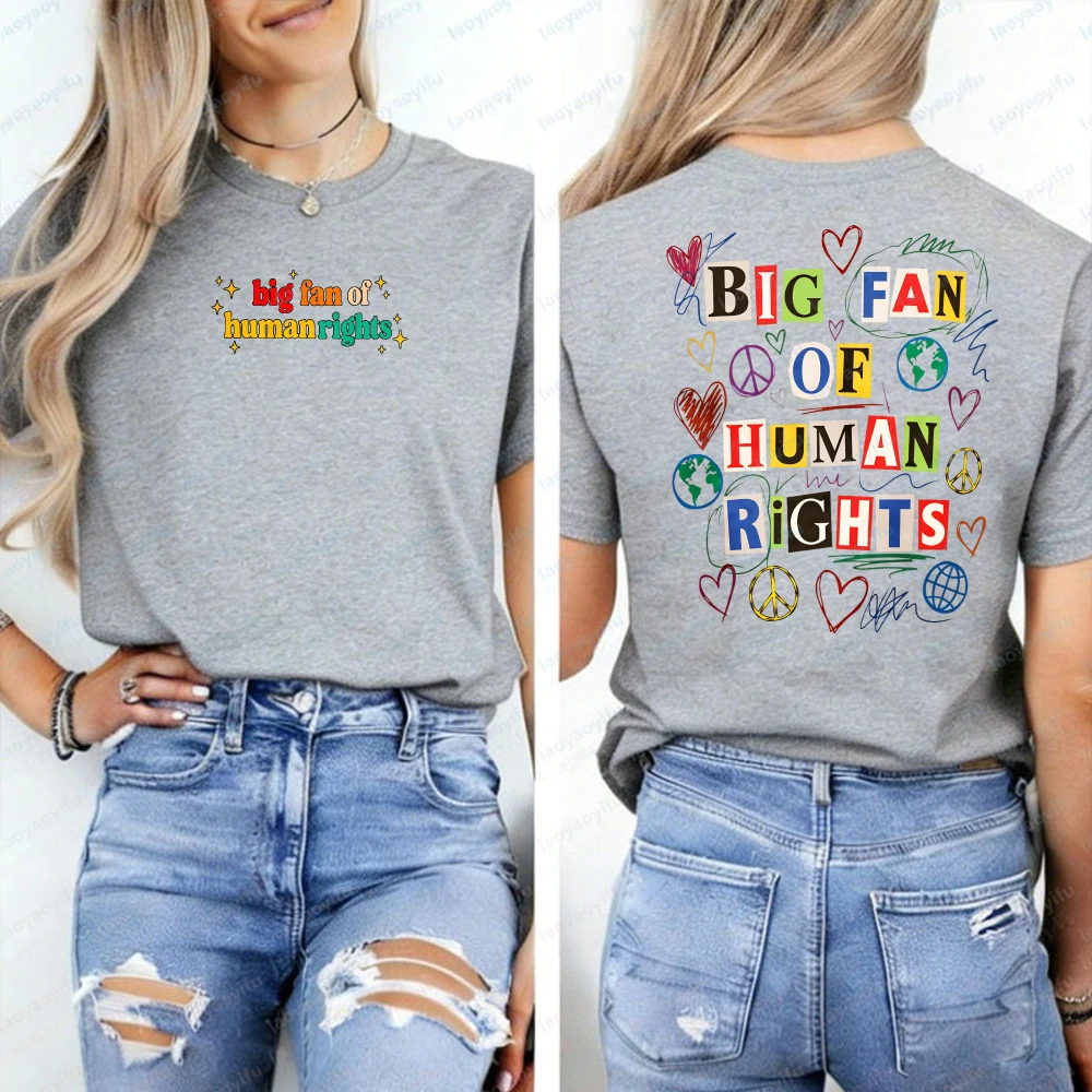 

Big Fan of Human Rights Shirt Social Justice Retro Political Protest Activist Sweatshirt Harajuku Aesthetic Clothes Vintage Tops