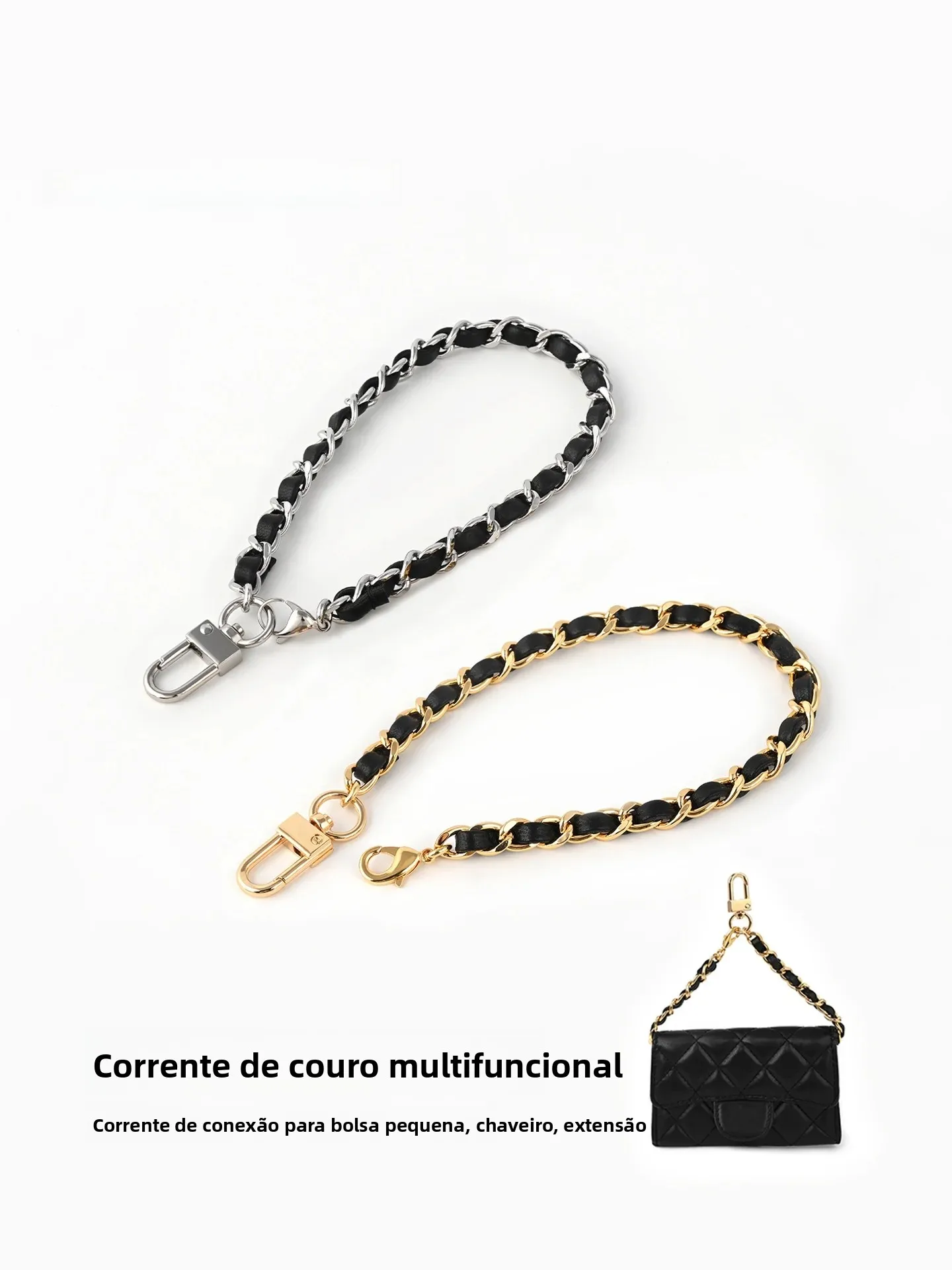 chengeng-leather-metal-chain-bag-strap-small-fragrance-style-genuine-leather-bag-chain-card-holder-keychain-plush-pendant