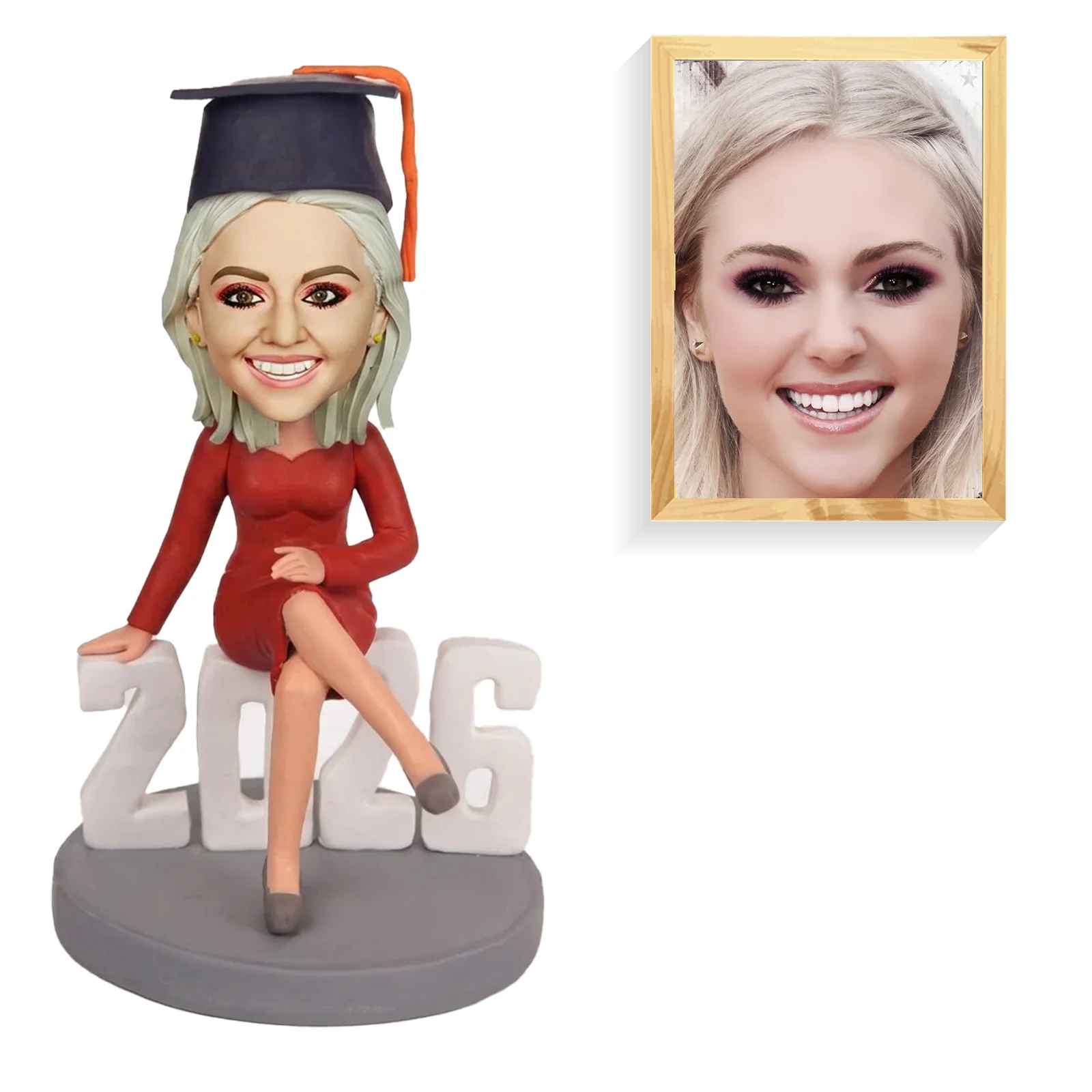 Custom Bobblehead Graduation from Photo, Personalized Handmade Graduate Figurine Gift for Him Her Son Daughter Friend