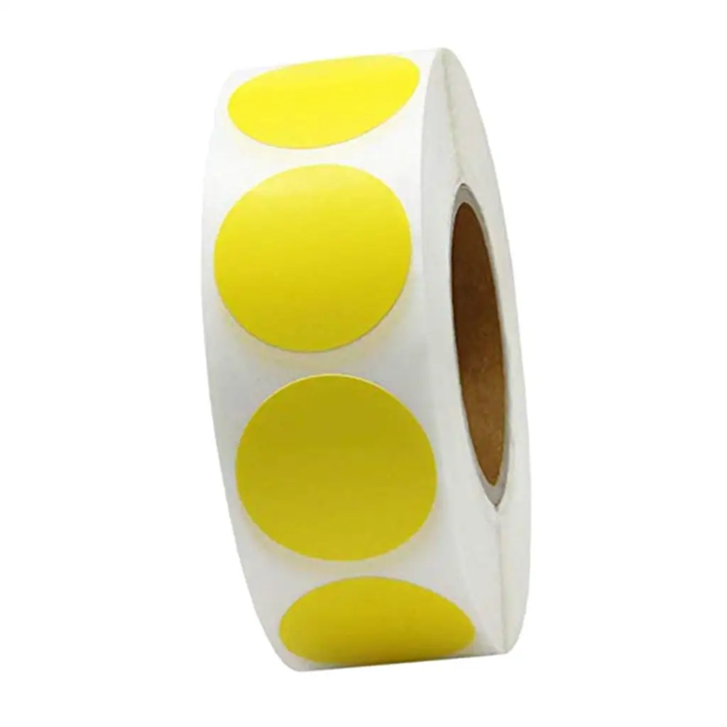 Colorful 1" Round Paper Stickers 500 Labels, Food Retail Package Labels Stickers
