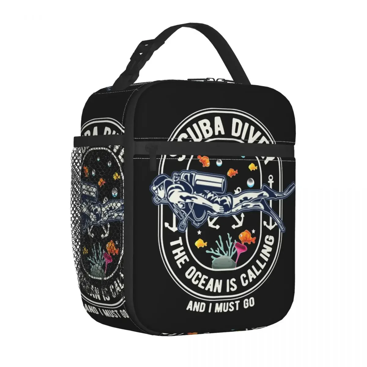 The Ocean Is Calling Scuba Dive Diver Insulated Lunch Bag Large Reusable Cooler Bag Lunch Box Tote Beach Travel Food Bag