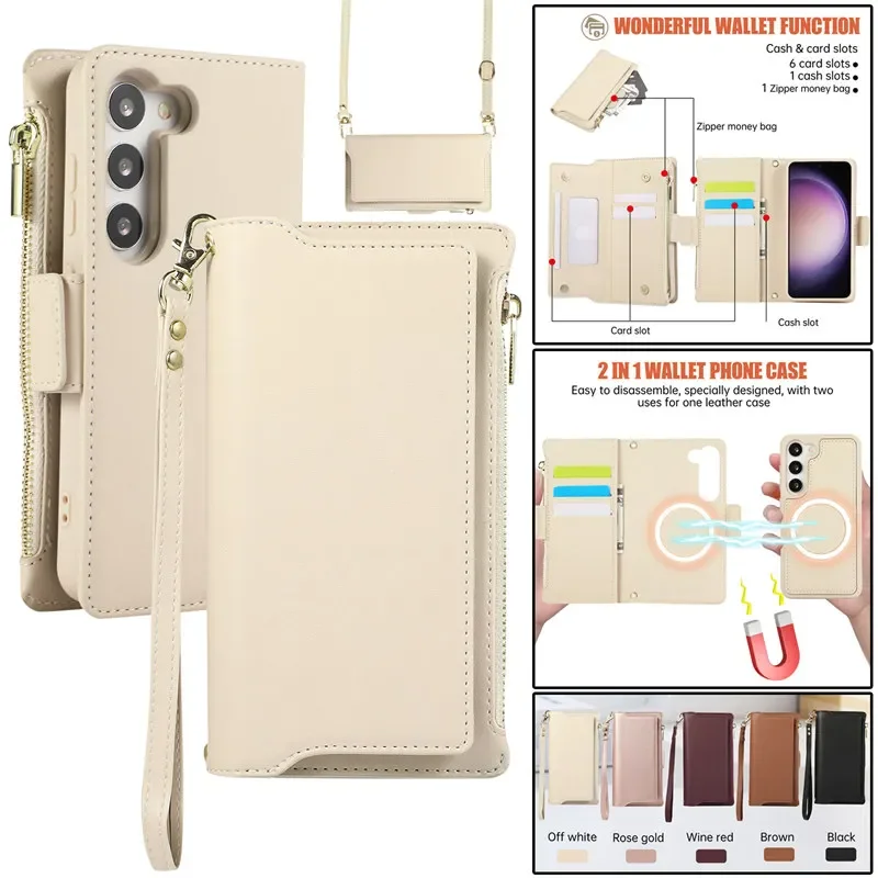 

Кожаный магнитный флип-чехол для телефона Samsung Galaxy A55 A15 A54 A14 A53 A52 S25 Ultra S24 S23 FE S22 S21 Plus, чехол-кошелек для карт