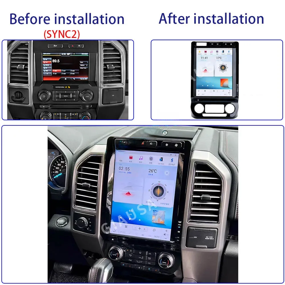 For Ford F150 F-150 2015 - 2019 Car Wireless Carplay Android 13 Auto Radio With Bluetooth Multimedia Autoradio Screen Automatic