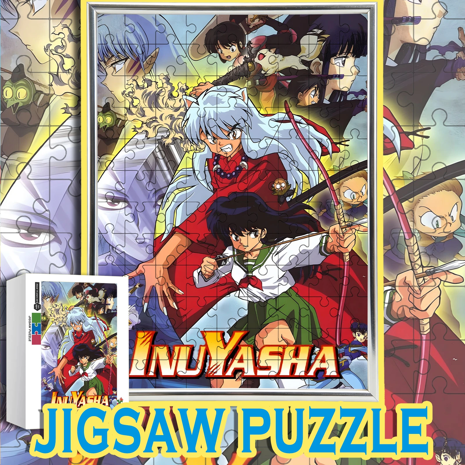 

Inuyasha & Kagome Battle Scene Wooden Jigsaw Puzzle 108/200/300/500/1000pcs Color Box