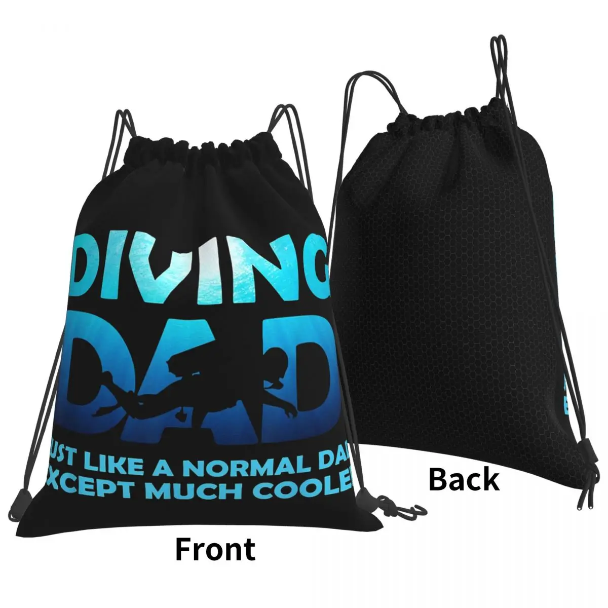 Scuba Dive Flag Bubble Diving Diver Backpacks Portable Drawstring Bundle Pocket Sports Bag Book Bags for Man Woman Students