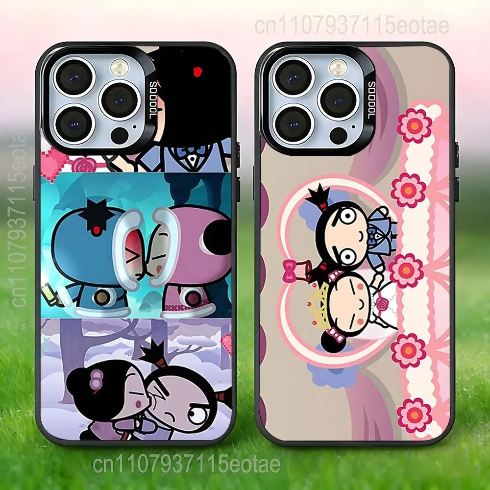 

P-Pucca-as Cartoon G-Garu-us Black Phone Case Compatible with iPhone 17 16 15 14 13 12 11, Pro, Max, Plus, E, Air, Mini