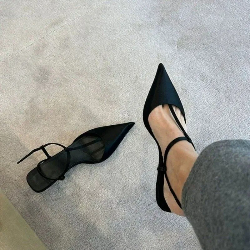 

Women Shoes Pointed Toe Sandals Sexy Outdoor Buckle Women High Heels Low Heel Comfortable Casual Shoes Designer Plus Size Pumps