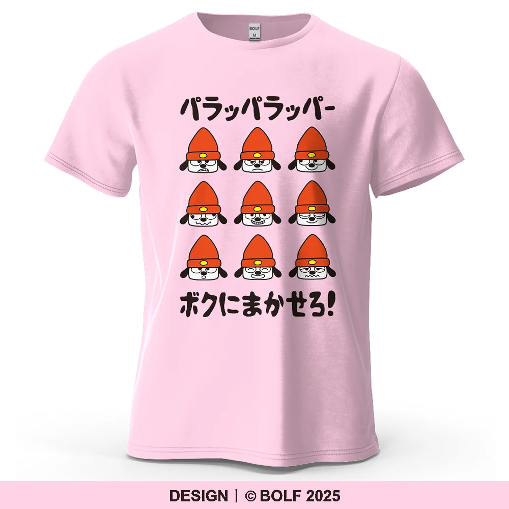 Parappa The Rapper Expressions Bedrucktes Herren-T-Shirt aus 100 % Baumwolle, übergroße Cartoon-Grafik-T-Shirts für Damen, Tops, T-Shirts, Streetwear