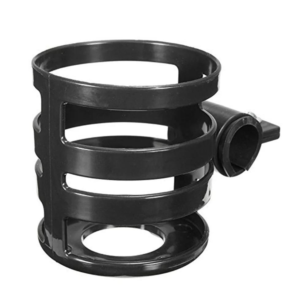 2 قطعة حامل زجاجة بلاستيكية سوداء لعربة الأطفال كرسي متحرك سكوتر ووكر قوي خفيف الوزن حامل مشروبات قفص الرف