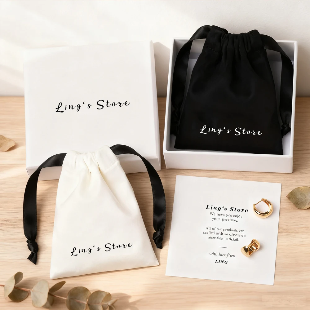 

100 шт., фланелевая сумка с персонализированным логотипом для ювелирных изделий, сумка с лентой на шнурке, косметический бутик, парфюмерный парик, конфеты, кольца, органайзер, сумка для хранения
