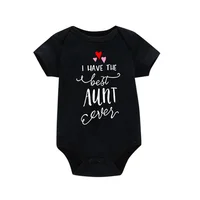 I Have the Best Aunt Ever Baby Boys Girls Clothing White Short Sleeve Cotton Bodysuit Triangle Romper Summer 4