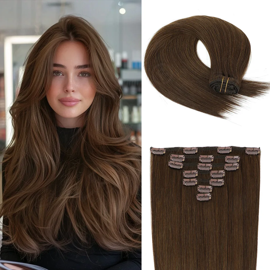 12-22-インチブラジル人毛クリップインエクステンションナチュラルリアルヘアピースファッションヘアアクセサリー女性用