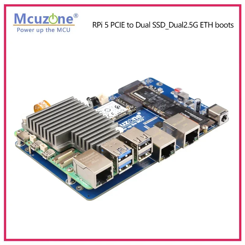 รุ่น: MPSD2.5GD, ราสเบอร์รี่ Pi 5 PCIe เพื่อ SSD_Dual คู่2.5g รองเท้า ETH, คนขับฟรีสำหรับ RPI OS และ OpenWrt