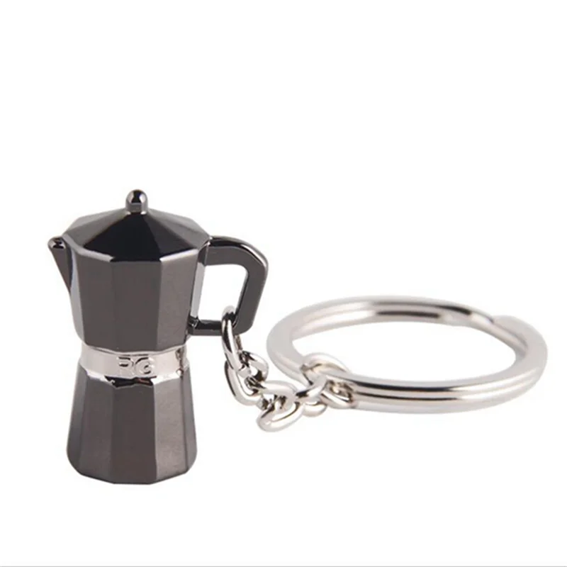 

TFTP-25PCS Creative Barista Coffee Tamper Keychain Espresso Portafilter Moka Pitcher Keyring Portable Coffee Accessories Gift