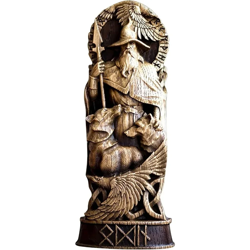 (Truvão deus e odin) para deus nórdico estátua de resina escandinavo pantheon casa armário de vinho rack estante escultura pódio