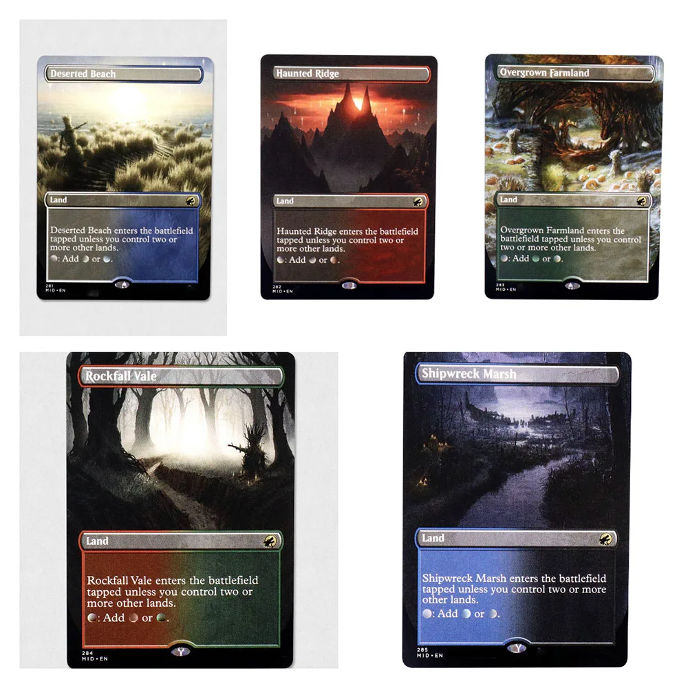 

Land sets Holo (MID) TCG Cards Game Black Top Quality Proxy Playing Cards overgrown Gathering Board Game Trading Cards Proxy