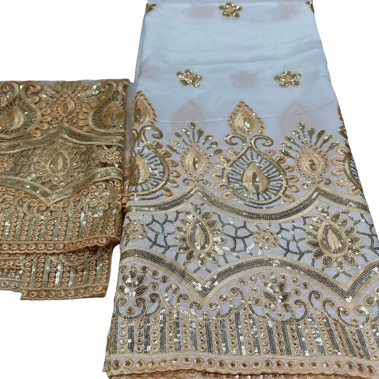 White African George Fabric High Quality Indian Raw Silk George Wrappers Hot Nigerian Lace Fabrics Set With Blouse For Wedding